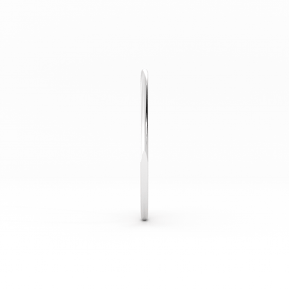 18k White Gold 1mm Mid-Weight Domed Comfort Fit Wedding Band