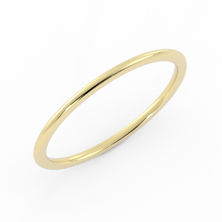 10K Yellow Gold High Polish Domed 1mm Wedding Band