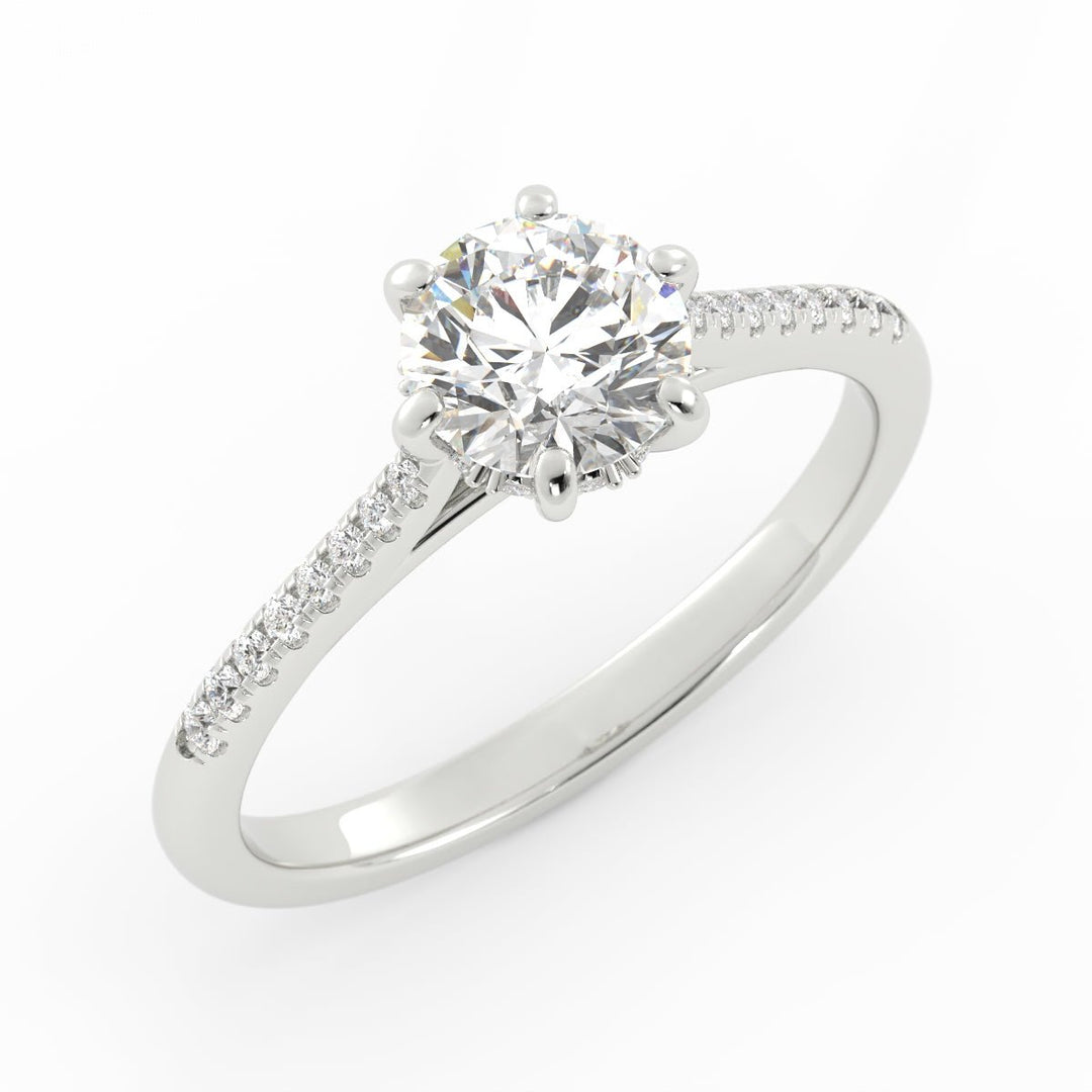 10K White Gold, Moissanite, Custom Engagement Ring