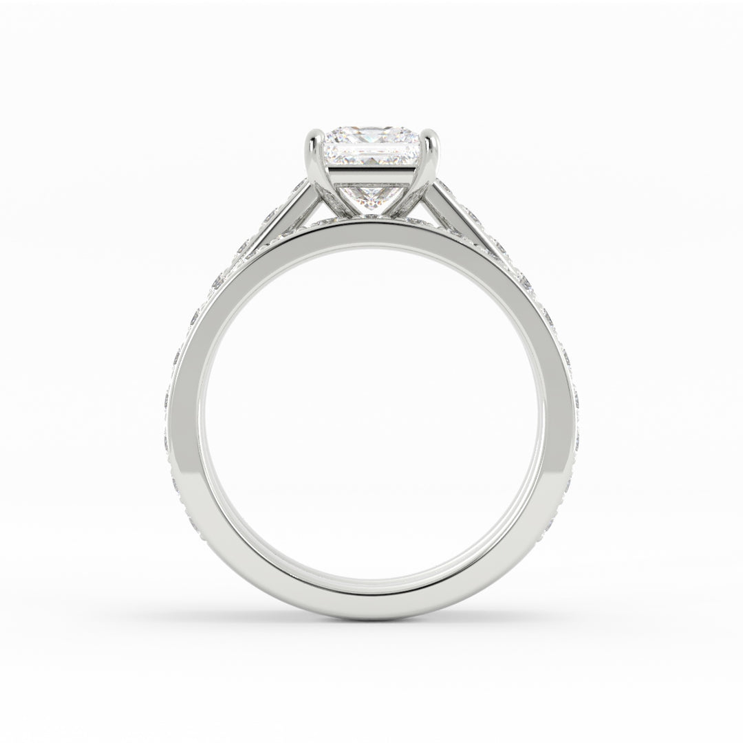 Final Payment 95/5 Platinum, High Polish, Customer Diamond Center, Lab Grown Diamond Melee, Size: 6, Custom Engagement Ring and Wedding Band Set