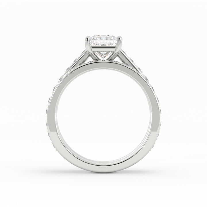 Final Payment 95/5 Platinum, High Polish, Customer Diamond Center, Lab Grown Diamond Melee, Size: 6, Custom Engagement Ring and Wedding Band Set