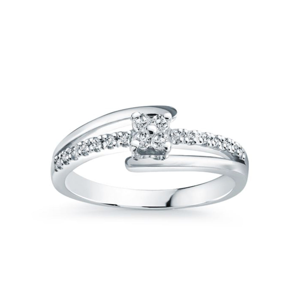 Pave Lab Grown Diamond Accent Engagement Ring