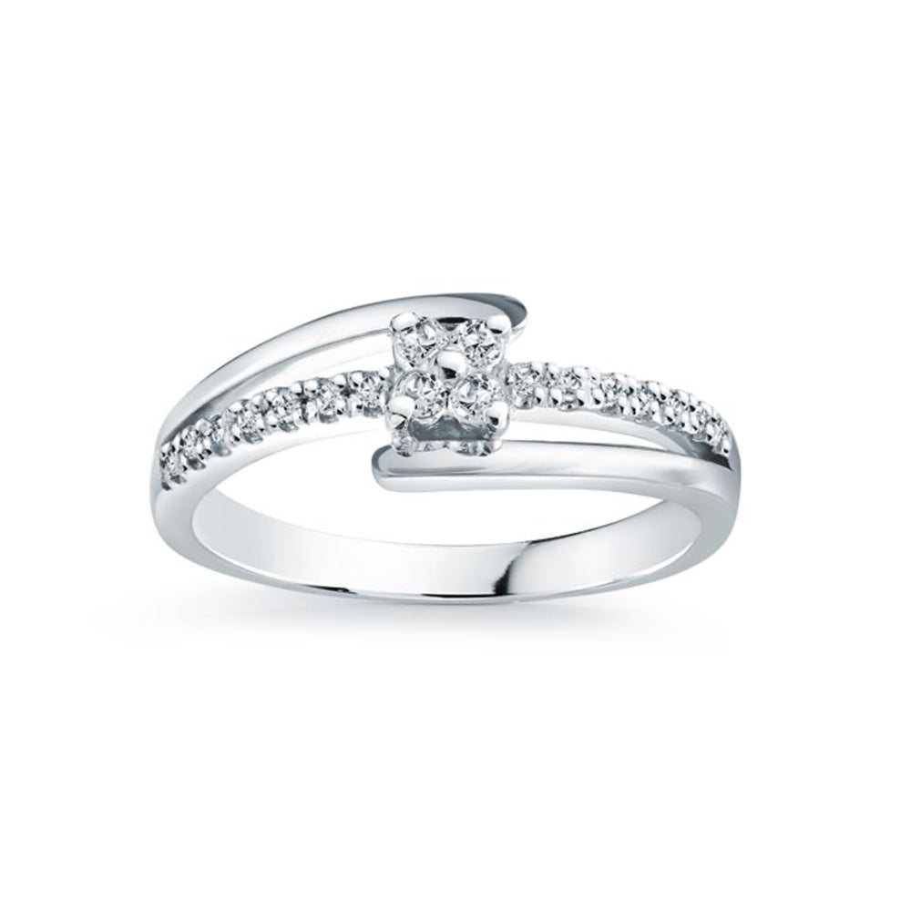 Pave Lab Grown Diamond Accent Engagement Ring