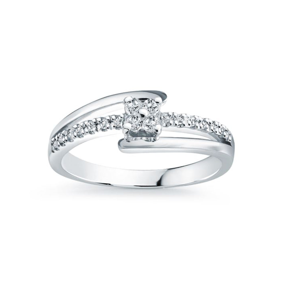 Pave Lab Grown Diamond Accent Engagement Ring