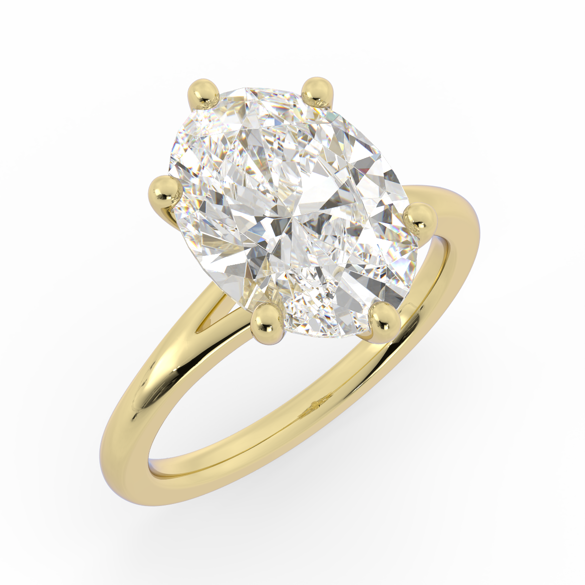 14K Yellow Gold, Diamond (lab grown), Custom Ring, Size 5.25
