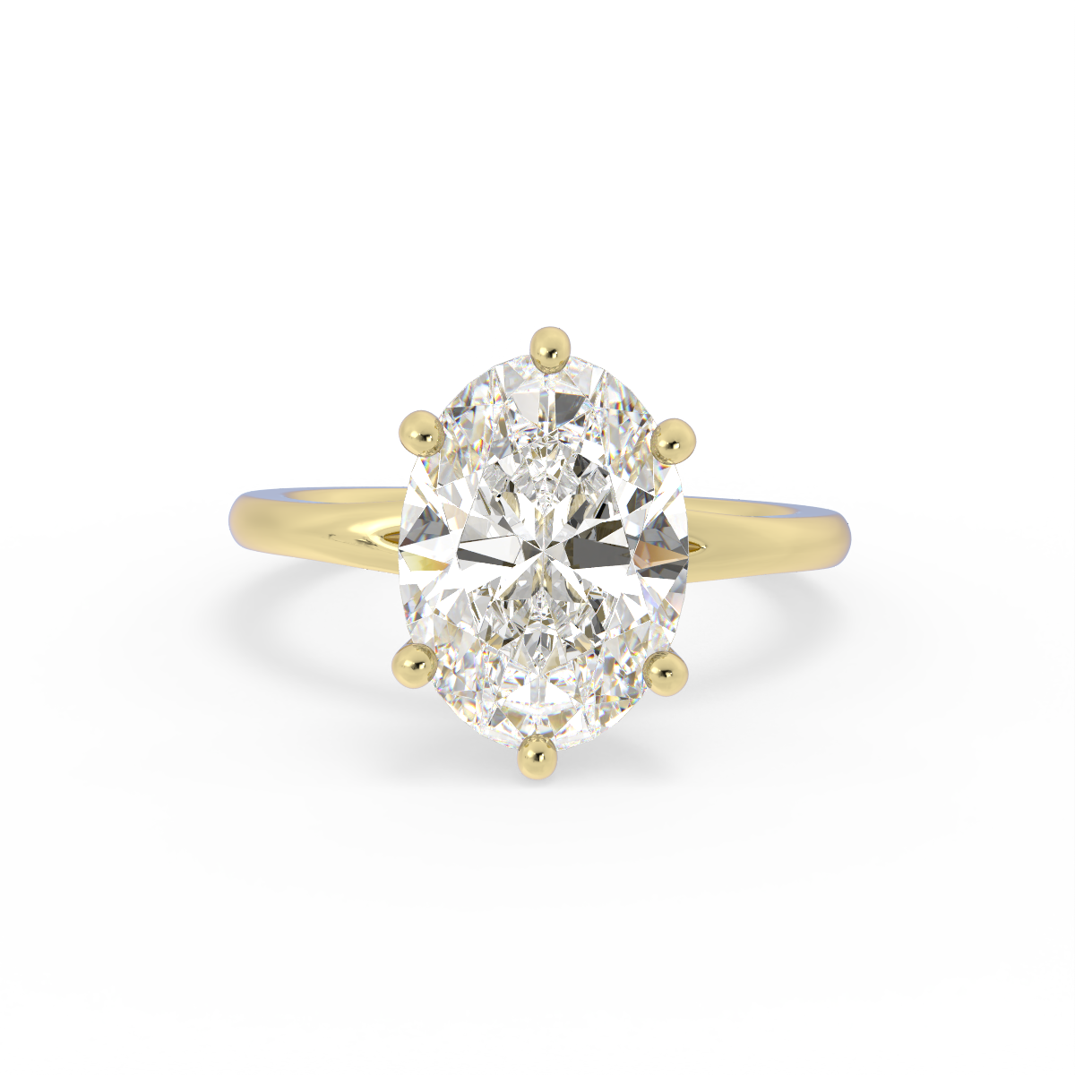 14K Yellow Gold, Diamond (lab grown), Custom Ring, Size 5.25