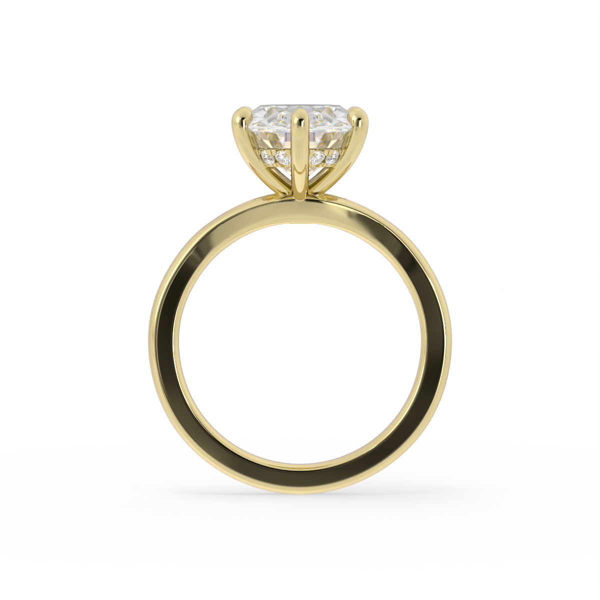 14K Yellow Gold, Diamond (lab grown), Custom Ring, Size 5.25