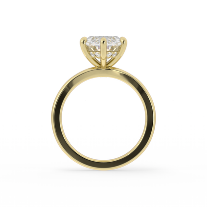 14K Yellow Gold, Diamond (lab grown), Custom Ring, Size 5.25