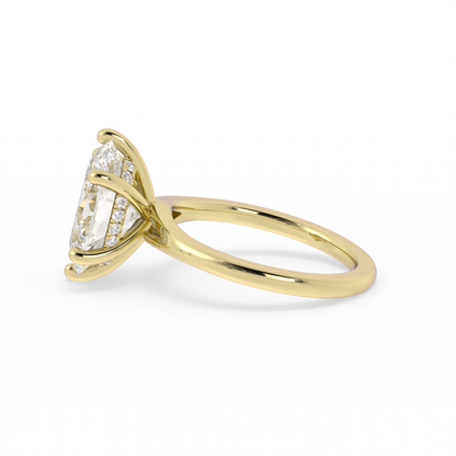 14K Yellow Gold, Diamond (lab grown), Custom Ring, Size 5.25