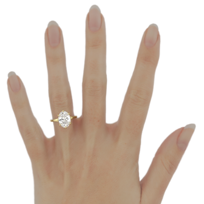 14K Yellow Gold, Diamond (lab grown), Custom Ring, Size 5.25