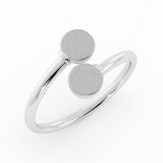 95/5 Platinum Engravable Bypass Ring