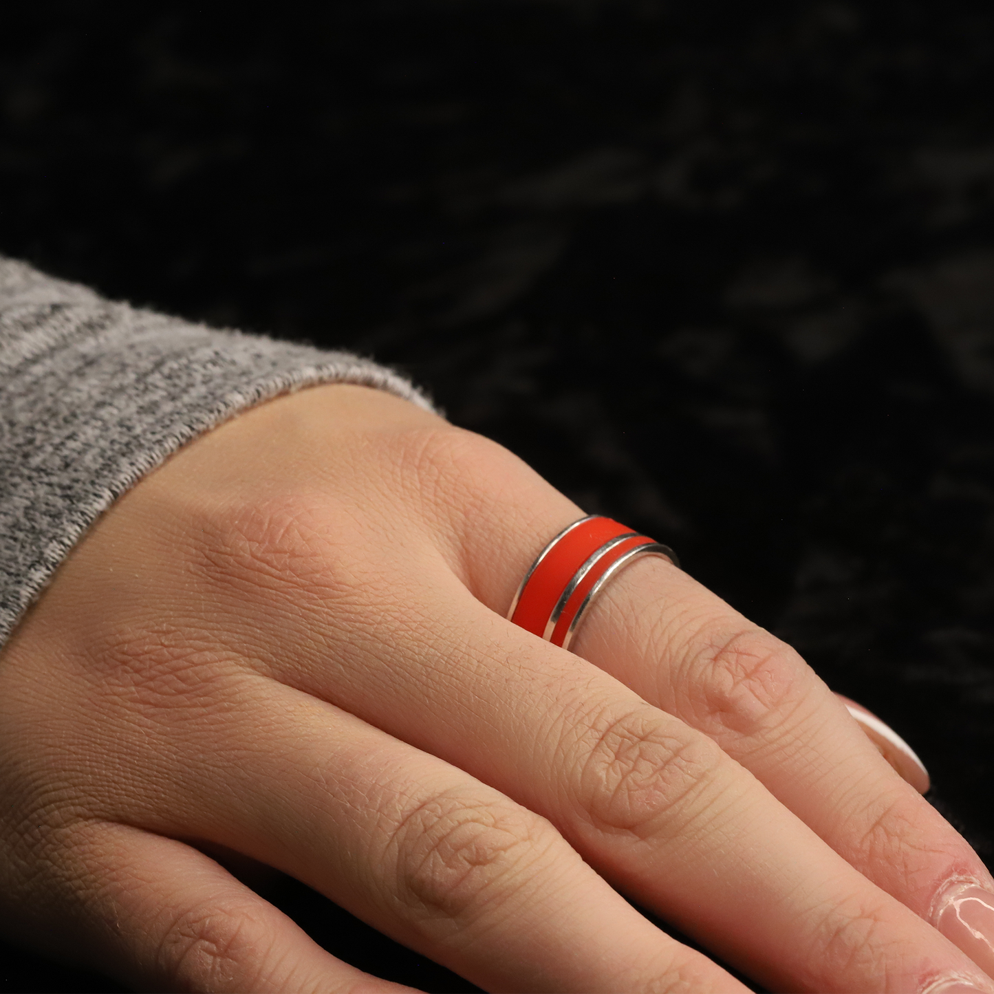 Grey Titanium Cambio Paris 8mm Ring