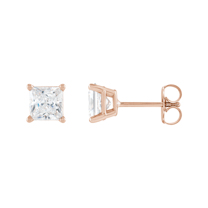 Princess-Cut Diamond Stud Earrings