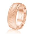 Textured diamond pattern center with milgrain edge