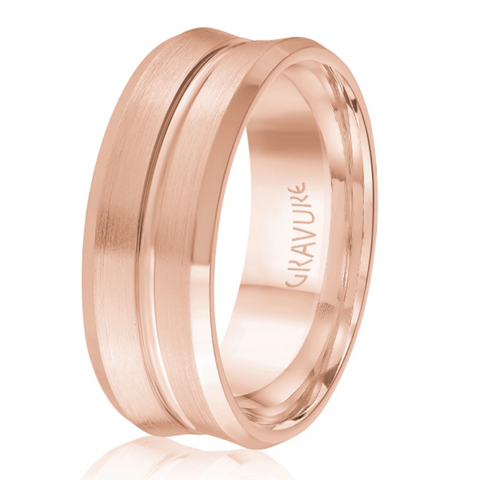 Concave Satin Band with Groove