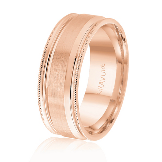 Double Groove Satin Finish with Milgrain Edge