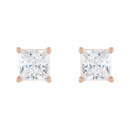 Princess-Cut Diamond Stud Earrings