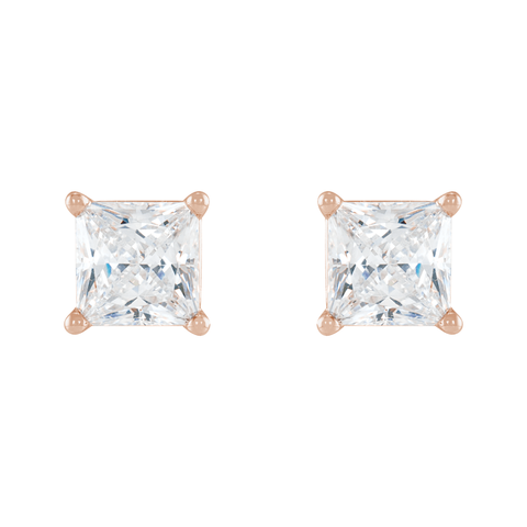 Princess-Cut Diamond Stud Earrings
