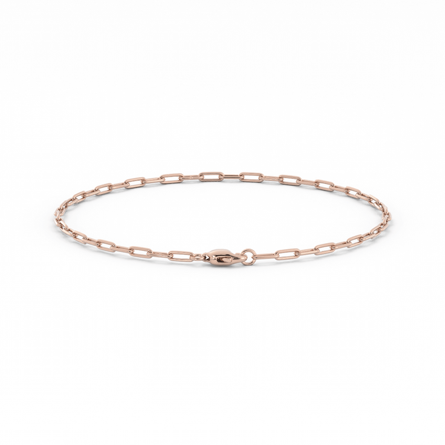 10K Rose Gold Paperclip Bracelet
