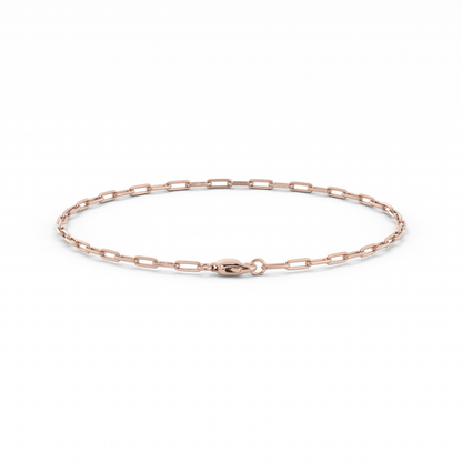 10K Rose Gold Paperclip Bracelet