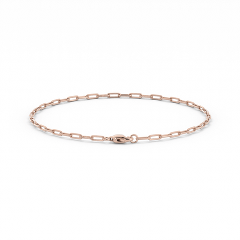 10K Rose Gold Paperclip Bracelet