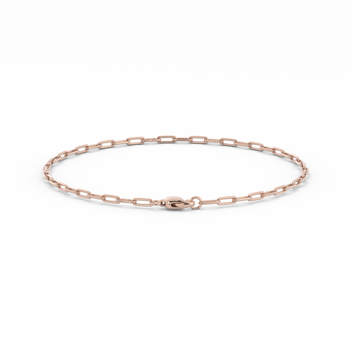 10K Rose Gold Paperclip Bracelet