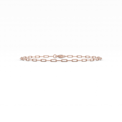 10K Rose Gold Paperclip Bracelet
