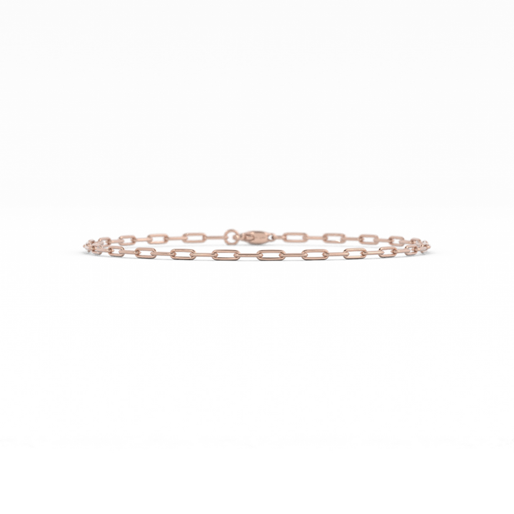 10K Rose Gold Paperclip Bracelet