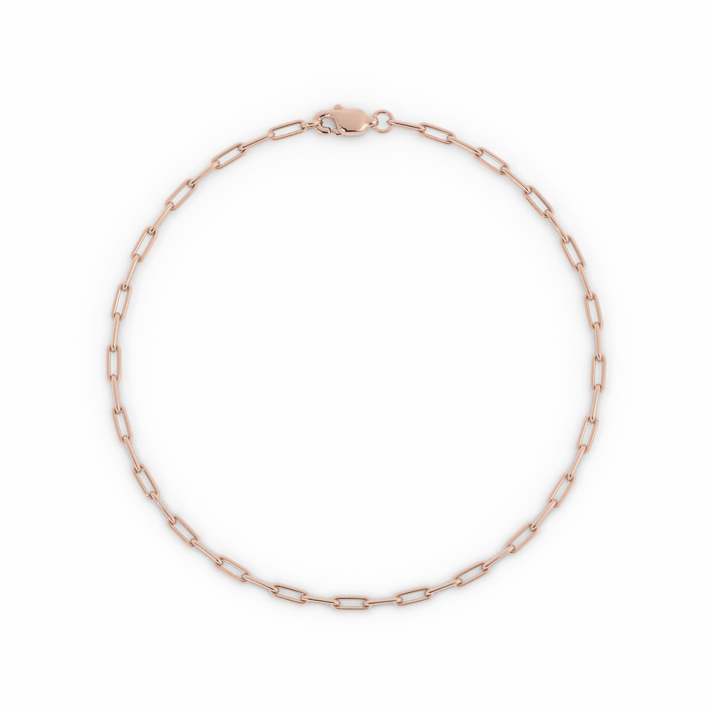 14K Rose Gold Paperclip Bracelet
