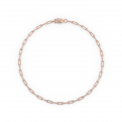 14K Rose Gold Paperclip Bracelet