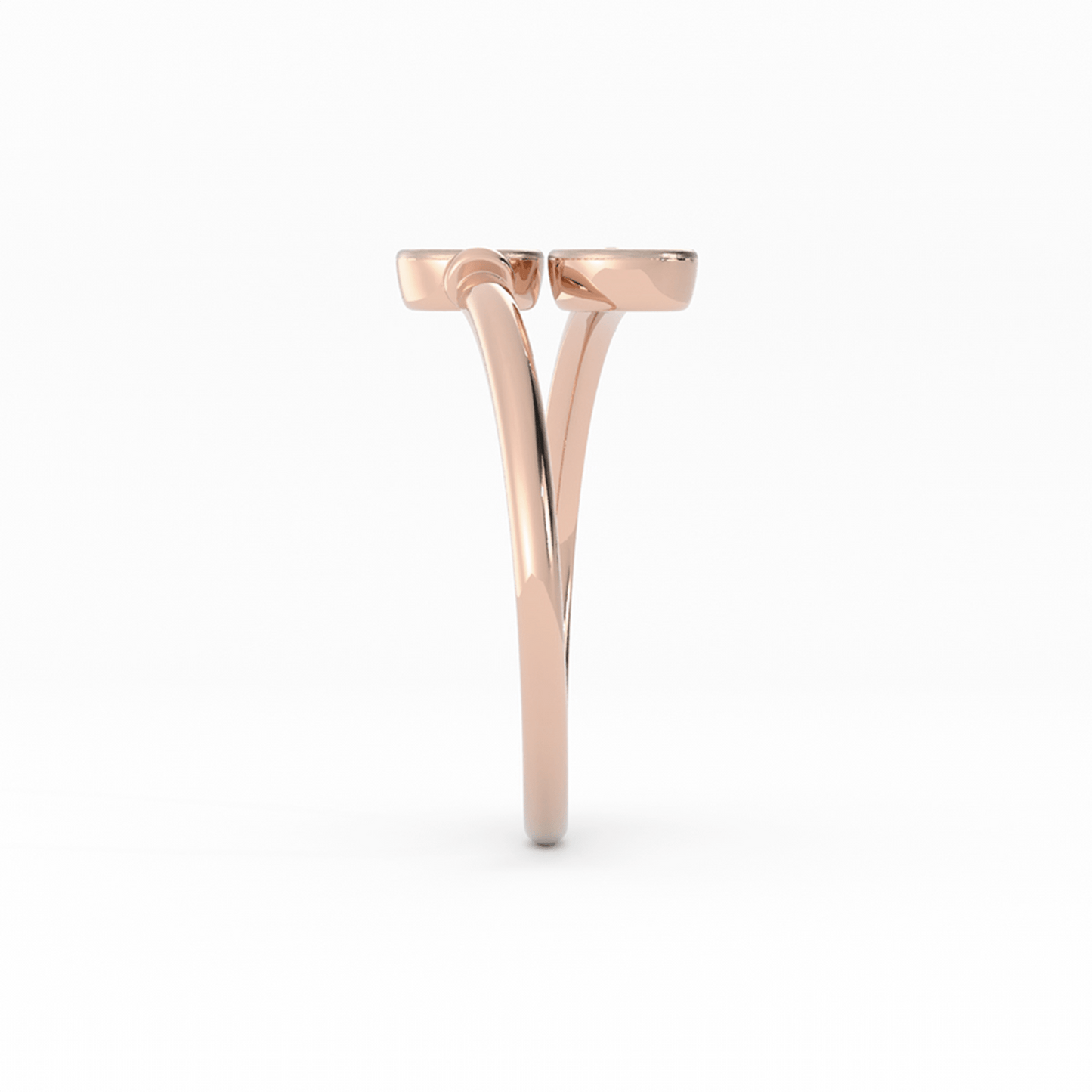 14K Rose Gold Engravable Bypass Ring