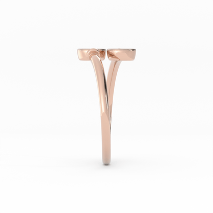 14K Rose Gold Engravable Bypass Ring