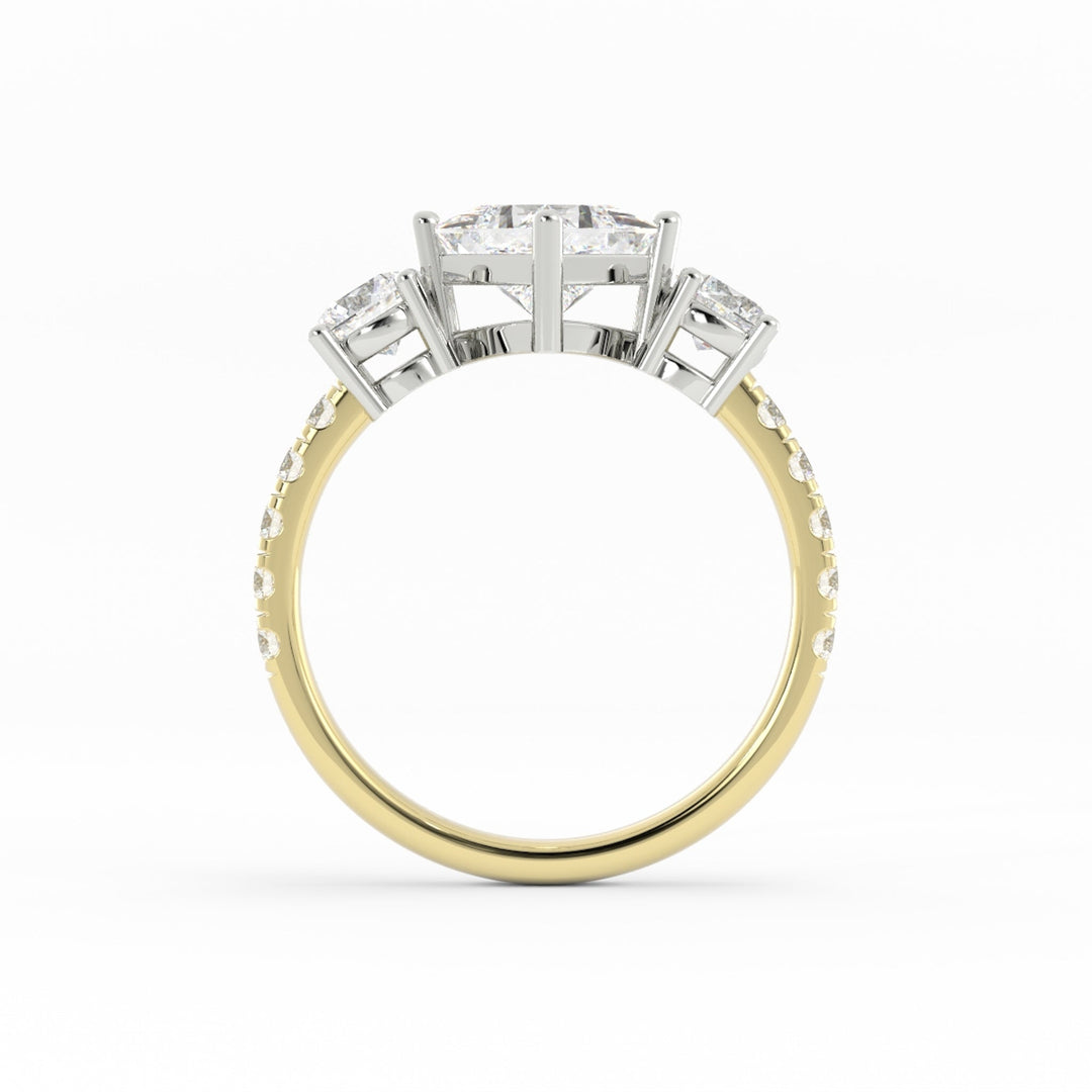 Final Payment, Sentimental 14K Yellow and 14K White Gold, Customer Diamond Center, Customer Diamond Melee, Custom Engagement Ring