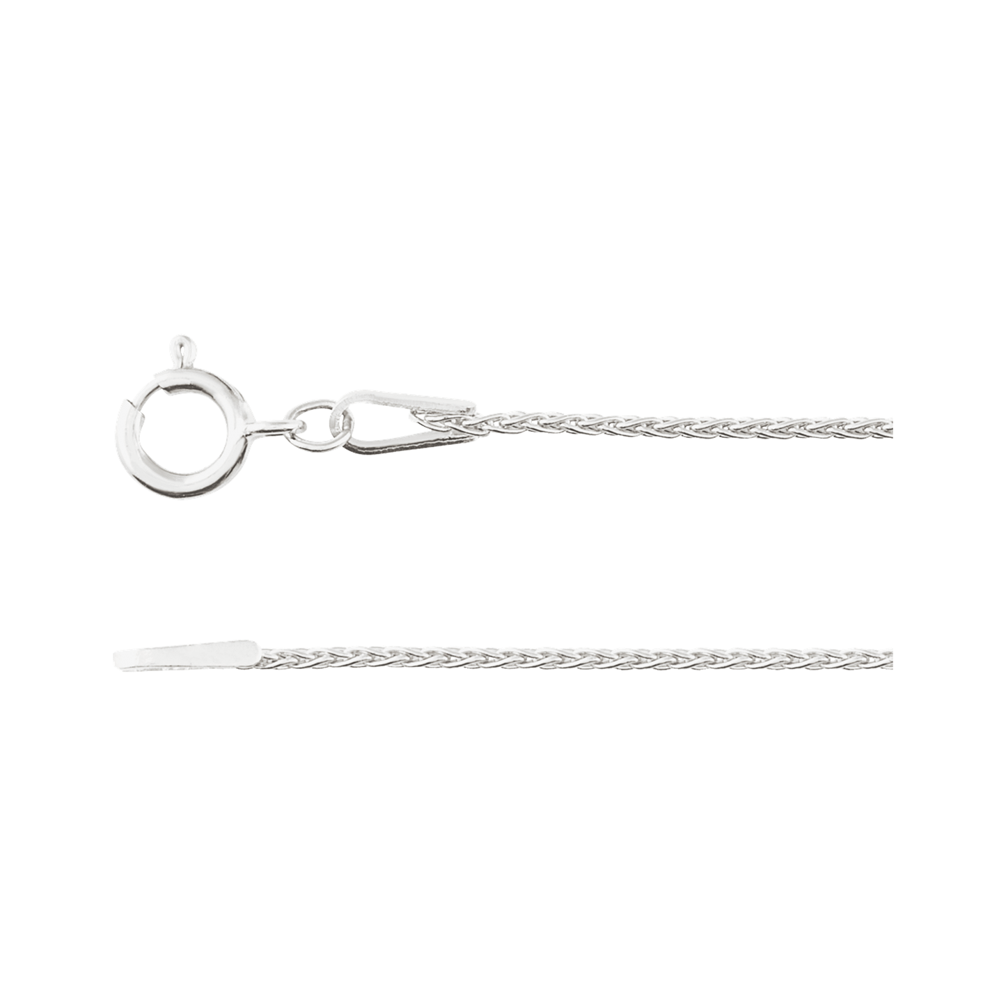 Wheat Chain 1mm with Spring Ring Clasp