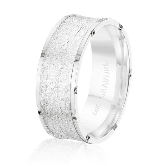 Scratch-Finish Concave Step Down 8mm Band