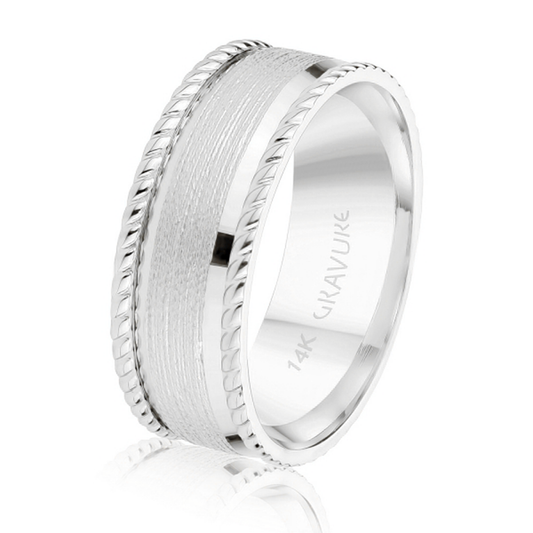 Brush Finish Rope Edge 8mm Band