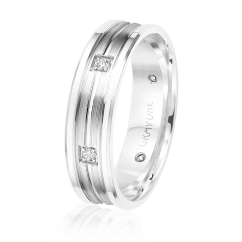 Recessed Center with Diamond Accent