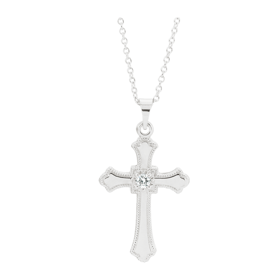 Milgrain Cross Necklace