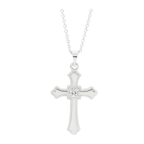 Milgrain Cross Necklace