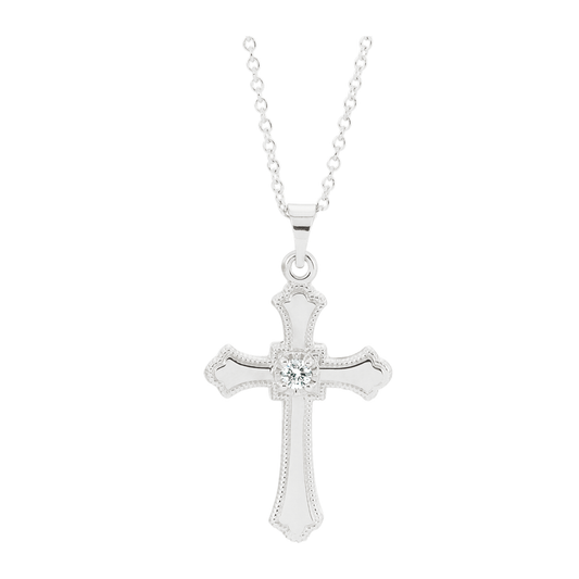 Milgrain Cross Necklace