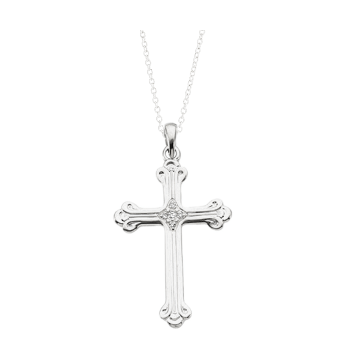 Large Diamond Cross Necklace