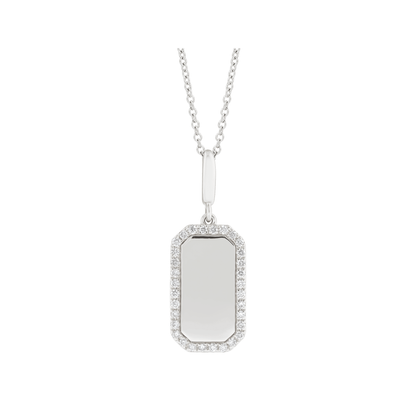 Diamond Accented Dog Tag
