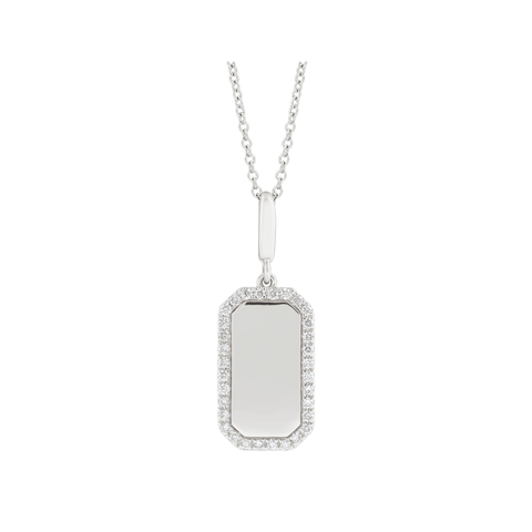 Diamond Accented Dog Tag