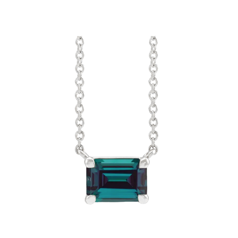 Emerald Cut Solitaire 0.37ct Alexandrite (lab grown)