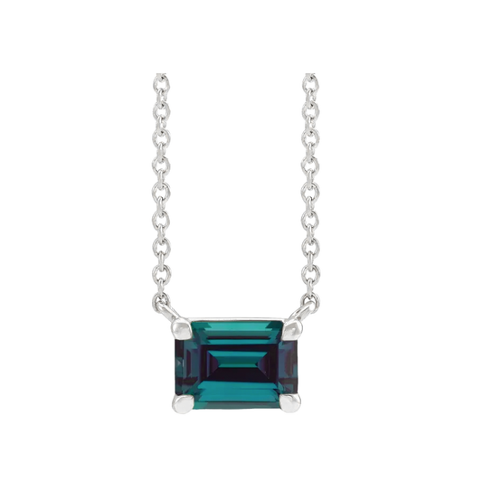 Emerald Cut Solitaire 0.37ct Alexandrite (lab grown)