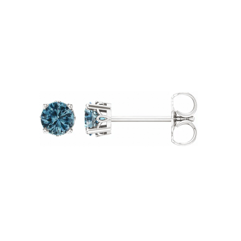 Blue Topaz Stud Earrings