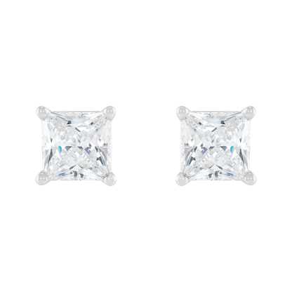 Princess-Cut Diamond Stud Earrings