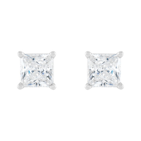 Princess-Cut Diamond Stud Earrings