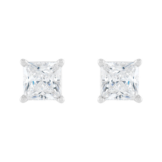 Princess-Cut Diamond Stud Earrings