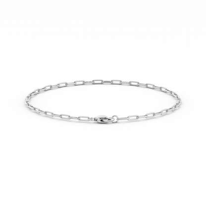 10K White Gold Paperclip Bracelet